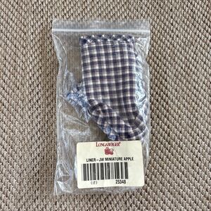 Longaberger 1998 Collectors Club CC Mini Apple  Basket JW Plaid Liner #25348